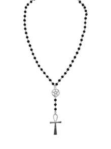 1 pièce Collier pendentif avec croix et étoile ajourée, en matériau métallique résine multicolore, style gothique convenant aux hommes et aux femmes, pour les fêtes et l'usage quotidien