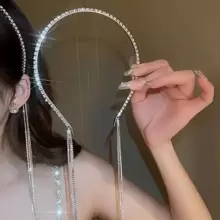 Băng đô tua rua đính đá bạc phong cách Boho - Băng đô bằng hợp kim nhôm thanh lịch dành cho phụ nữ và trẻ em gái, hợp kim kẽm cho tiệc tùng - Bạc - Xem 7
