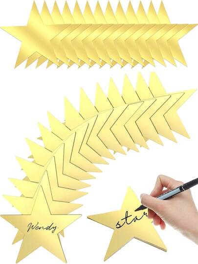 8 件星形剪纸双面印刷纸、剪贴簿纸、闪光星形剪纸、15*15 厘米（5.9*5.9 英寸）五星形五彩纸屑剪纸、适用于生日派对、金属星形剪纸双面印刷纸星装饰、适用于电影之夜派对、星形剪纸、金色星形剪纸、双面印刷纸星、闪光星装饰、婚礼公告、板墙装饰