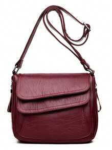 High Quality Leather Purses And Handbags Fashion Women Shoulder Bags Luxury Designer Handbag Flap Ladies Crossbody Bags Small Tote Bag - Burgundy - View 3