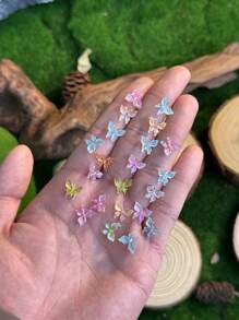 100Pcs Tiny Mix Butterflies Miniature - Fairy Garden Ornament, Micro Landscape DIY Crafts Decoration Gifts