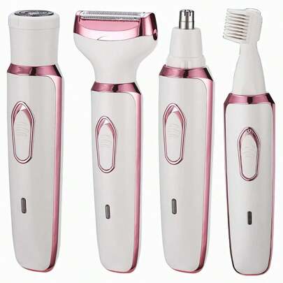 4-In-1 Women's Electric Shaver Set - Includes Electric Hair Trimmer, Bikini Trimmer, Eyebrow Trimmer, Nose Hair Trimmer - USB Rechargeable - Portable, Gentle Hair Removal For Face, Legs, Bikini Area - Great Gift For Women And Mother's Day