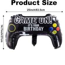 2/4/6 piezas Globos de fiesta con forma de mando de video juego, de 25 X 14.7 pulgadas, globos de lámina con forma de mando de consola para decoración de fiesta de cumpleaños y fiestas de videojuegos