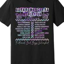 Dark Romance Era World Funny Tour Book Club Tie Dye 245371 Funny Men's Short Sleeve Graphic T-Shirt - 黑色 - 查看 1