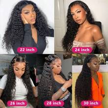 Luxurious Deep Wave 13x6 HD Lace Front Wig 250% Density Virgin Human Hair Pre-Plucked Glueless Curly Style Elegant Black For Women Curly Hair Wig Premium Quality Wig Accessories - Black - View 8