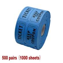 1 rollo de 1000 boletos de rifa en azul, verde y morado (múltiples opciones de color), rollo doble, boletos para eventos, entrada, recompensa de clase, recaudación de fondos y premios (500 pares), útiles escolares, de vuelta al colegio