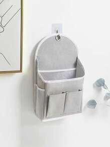 1 件多用途壁挂式储物收纳盒，双口袋和网状侧隔层，适用于宿舍、衣柜、居家和办公室必需品，其他材料