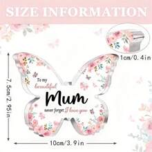 1pc Classic Acrylic Butterfly Plaque - Multipurpose Tabletop Decor, No Electricity Needed, Ideal For Home, Office, Living Room - Thoughtful Gift For Mum From Daughter Or Son For Birthday, Christmas, Mother'S Day