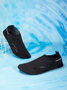 Zapatos de agua negros con textura para niños, zapatillas transpirables para playa/agua para niños y niñas, livianas y cómodas para jugar en la orilla del mar