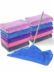 4/8 件可重复使用和可清洗的超强吸水超细纤维清洁布，适用于拖把、地板和窗户清洁，现代风格，无纺布，吸水快干
