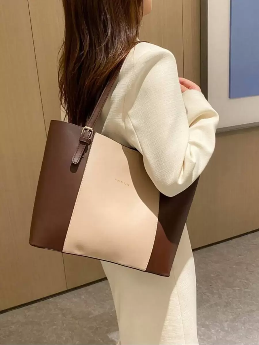 Vintage Simple Elegant Commuter Handbag For Women, 2024 New Stylish Large Capacity Shoulder Bag - Multicolor - View 1