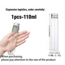 1/5/10/30个塑料试管45ml/50ml/110ml透明塑料试管口香糖试管，浴盐瓶圣诞生日礼物透明塑料试管，食品接触级试管瓶，糖果瓶，带螺旋盖的塑料试管 - 彩色 - 查看 15