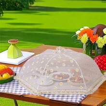 [Portable Food Cover] White Mesh Insect-Proof Folding Cover, Portable Large Pop-Up White Mesh Food Cover Tent Vegetable And Dining Table Cover For Camping Or Restaurant, Disassembled And Washed Party Food Cover, Transparent Mesh Design - Multicolor - View 4