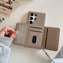 1 PC Luxury High-End PU Leather Wallet Case Compatible With Samsung Compatible With Galaxy S25 S24 S23 S21 S20 FE S20 Plus Note 20 Ultra A52 A53 A54 A16 A25 A36 A56 A73 A34 A03 A03S A12 A13 A14 A21 A21S A22 A23 A24 A32 A42 A71 5G Lanyard Compatible With Iphone 16 15 14 Plus 13 12 11 Pro Max Protective Shell For Pixel 9 8 7 6 Pro XL 8A 7A 6A Anti Fall Cover For Xiao Mi Redmi Note 13 Pro 14 13 12 11 Ultra Multi Functional Mirror Phone Case