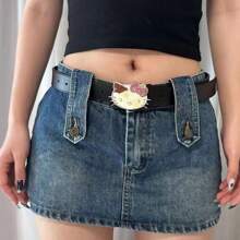 Sanrio 1 pièce Ceinture de taille avec strass rose Sanrio Hello chat, ceinture chaîne de taille de style dessin animé (couleur aléatoire)