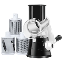 Rotary Cheese Grater Hand Crank Cheese Cutter For Fresh Cheese, Vegetables, Nuts, Non-Slip Suction Cup Base, Multi-Function Hand Crank Vegetable Cutter Home Kitchen Manual Vegetable Machine Grater Slicer Drum Cutter Kitchen Gadgets Black Green - Multicolor - View 11