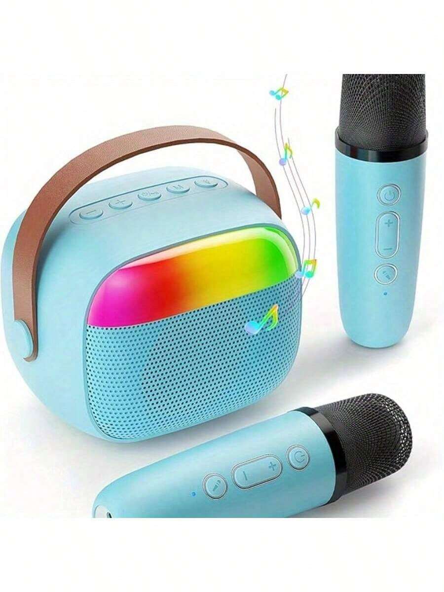 Wireless Karaoke Speaker Wireless Portable Mini Speaker Speaker Karaoke Mini Speaker Set Karaoke K12/K19/K30 - k30-micrô kép-màu be - Xem 1