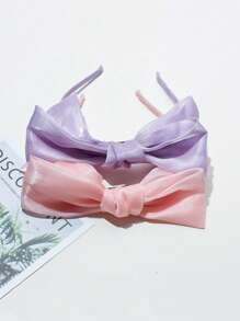 1pc Kids' Multicolor Mesh Bow Hairband, Fashionable And Sweet Daily Accessory