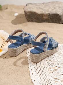 New Wedge-Heeled Twine Sole Sandals, 2025 New Bright Diamond Sandals, Beach Sandals, Bohemian Style, High School Fashion Sandals, Bright Diamond High-Heeled Sandals, Wedge-Heeled Fashion Sandals, Hand-Woven, Famous Style Sandals