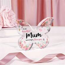 1pc Classic Acrylic Butterfly Plaque - Multipurpose Tabletop Decor, No Electricity Needed, Ideal For Home, Office, Living Room - Thoughtful Gift For Mum From Daughter Or Son For Birthday, Christmas, Mother'S Day