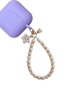 2pcs Short And Elegant Handmade Cherry Blossom Pearl Bracelet With A Transparent Pad, Mobile Charm Phone Chain Accessories, And Fashionable Women's Phone Strap, Universal Phone Hanging Rope Pad, Mobile Phone Hanging Rope, Small Fragrant Pearl Flower Bead Pendant, Phone Case Keychain Hanging Accessory, Luggage Hanging Chain Accessory, Keychain Hanging Accessory, Headphone Bag Pearl Pendant