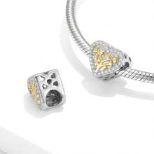 妈妈爱天使的翅膀和生命之树锆石 S925 纯银串珠手链 DIY 配件，母亲节系列珠子