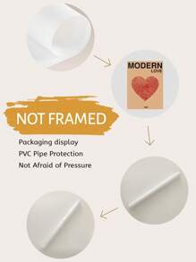 1pc,Text Printing, Modern Style Canvas Mural, Love Theme, Frameless, Indoor Use, Vertical, Home Office Decoration - Multicolor - View 8