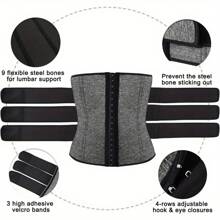 Lose Weight Instantly With This Adjustable Corset Waistbelt - Perfect For Men & Women! - Grey - View 4