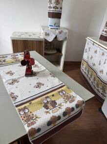 Kitchen Set Kit 10 Printed Pieces Window Curtain Table Runner Sink Curtain Tea Towel Placemat - coruja - 查看 4