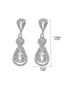 Fashion Glamorous CZ Crystal Earrings Stud Wedding Party Graduation Jewelry 1 Pair