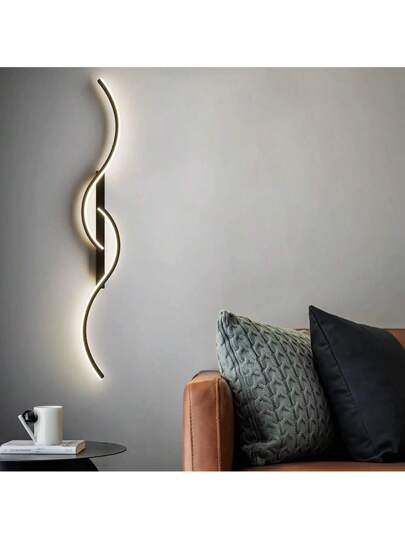 Moderne LED Wand Lamp Home Fixtures Minimalist Linear Sconces ation Simplicity Lights Luxe Cool White/Warm Wit 5500 6000K/2700 3500K Aluminium/Silica Gel Lamps Light/Warm Verlichting Living Room Bedroom Bedside Hallway Aisle Coffee Shops Farmho Cloakroom Corridor Office Entrance Zwart Goud Long Indoor Lighting ative view 6