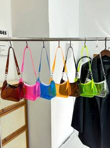 Transparent Shoulder Bag, Stadium Approved Clear Bag For Concerts, Unisex Sports Events PVC Bag