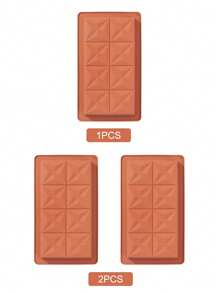 1/2pcs 3D Silicone Rectangle Chocolate Bar Mold, Non-Stick DIY Dessert Baking Mould For Chocolates & Candies, Bakery Tool Accessories