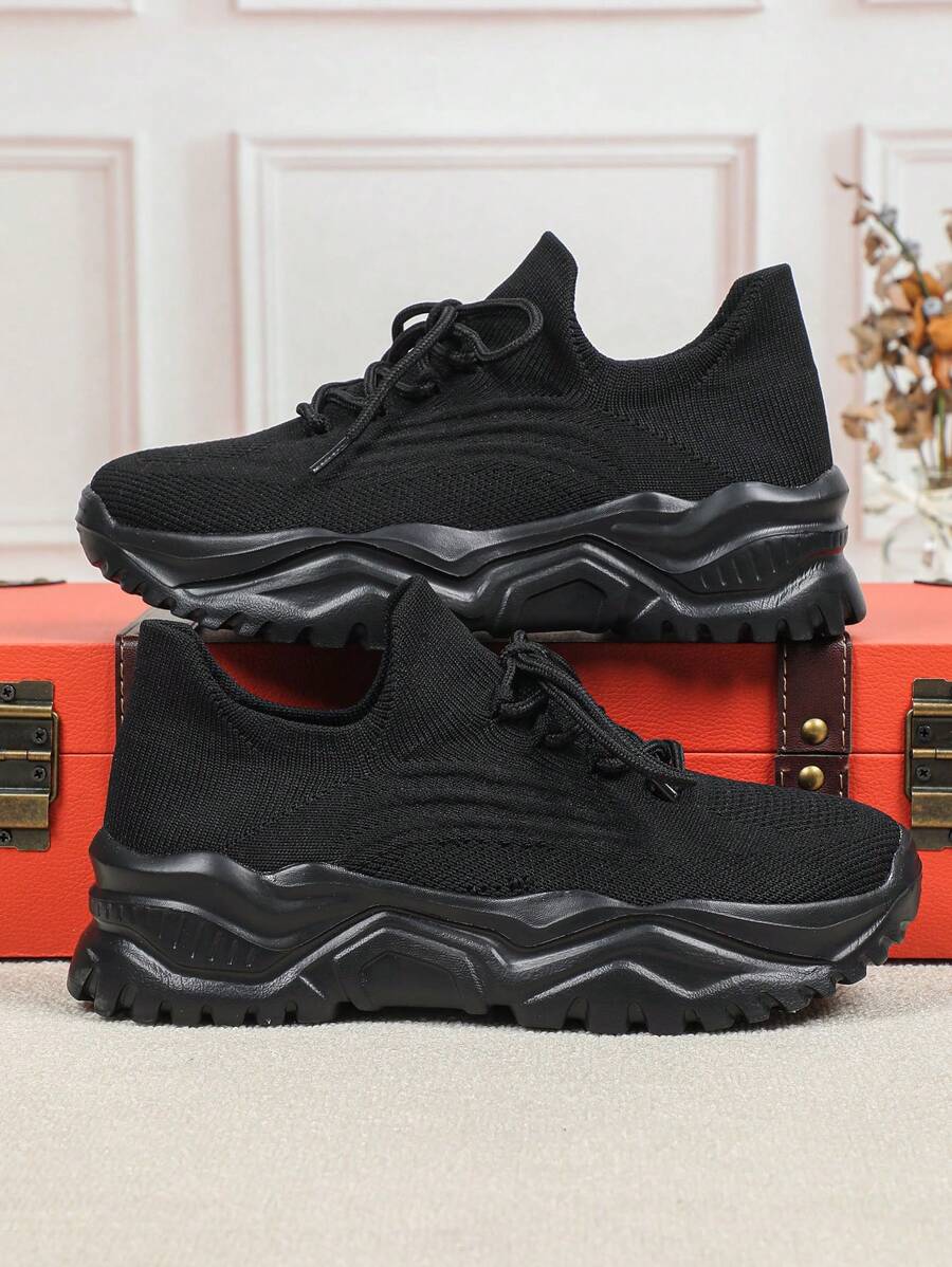 跑步鞋、步行鞋、运动鞋、健身运动鞋、轻便、休闲、工作、慢跑、户外鞋 - 黑色 - 查看 1