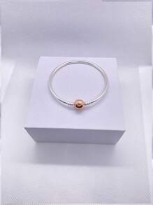 2 pièces Bracelet pendentif à tête ronde en bouton de mode pour femmes, os de serpent, convient pour un assortiment quotidien, cadeau de vacances parfait pour les femmes