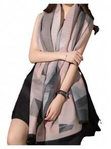 1pc Women Winter Warm Versatile Double-Use Scarf/Shawl, Suitable For Air-Conditioned Office And Everyday Wear