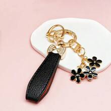 Bowtie & Sakura Duo! 1 Alloy Metal Leather Strap Keychain, Hang Car Keys, Door Keys, Bags – Stylish & Practical!