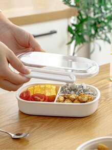 1PC Compartmentalized Sealed Bento Box Lunch Box, Microwaveable Lunch Box, Portable Fruit Box, Outdoor Picnic Cooler, Essential For Office Workers, Back-To-School Supplies