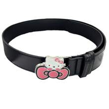 Sanrio 1 pièce Ceinture de taille rose avec décoration nœud Hello chat Sanrio, ceinture de taille style bande dessinée chaîne de pantalon