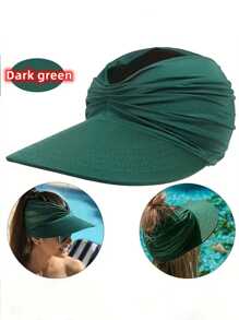 1 chiếc mũ thể thao mùa hè rộng vành chống tia UV dành cho nữ, mũ đi biển mùa hè có thể gấp gọn dành cho nữ. - Nhiều màu - Xem 7