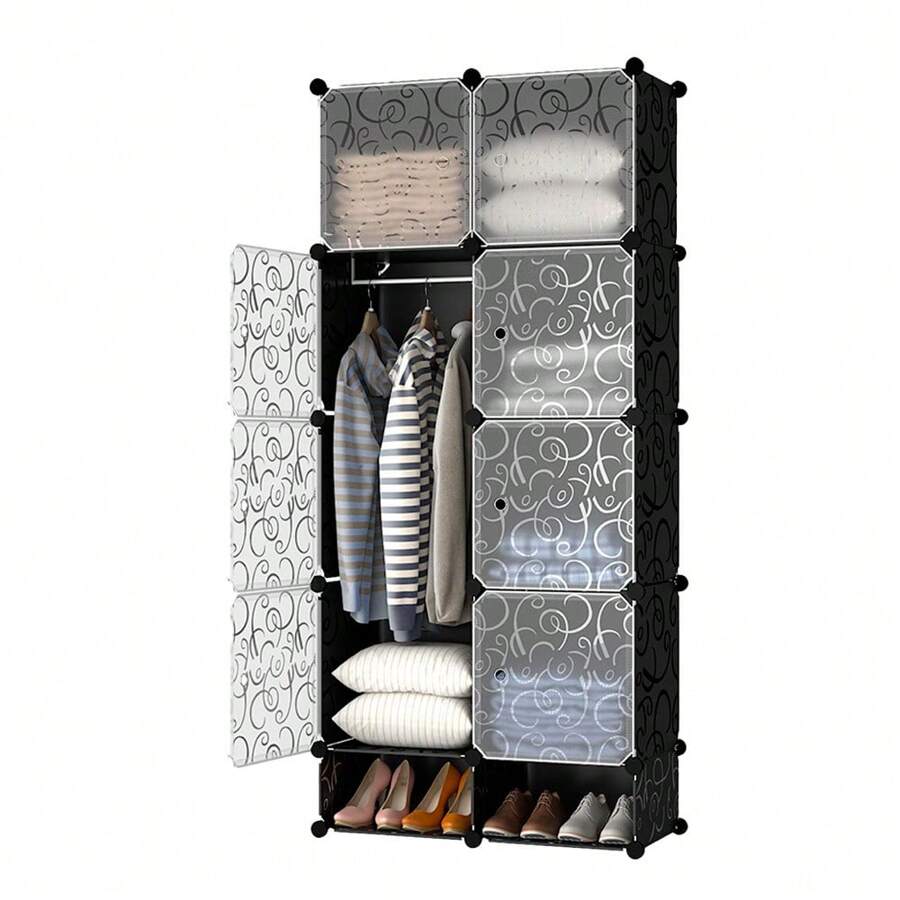 Closet Armable Ropero Zapatero Recamara Organización Rack Moderno Asthetic - Gris Claro - Ver 1