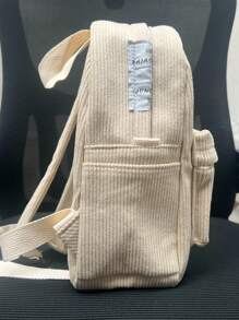 Mochila Clássica de Corduroy com Grafismo de Letras, Mochila Mini Feminina, Mochilas de Corduroy para Meninas, Mochila Retro para Viagem, Mochila Escolar para Graduados, Adolescentes, Calouros(as), Segundo Ano, Terceiro Ano, Quarto Ano do Ensino Médio e Universitários(as), Mochila Escolar, Compartimento para Notebook, Portátil, para Estudantes Universitárias, do Ensino Fundamental, Médio e Superior, Trabalho, Negócios, Caminho do trabalho, Externo, Viagens, Passeios.