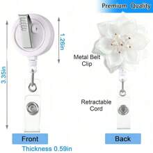 Retractable Badge Holder Flower Badge Reel ID Name Card Holder With Alligator Clip
