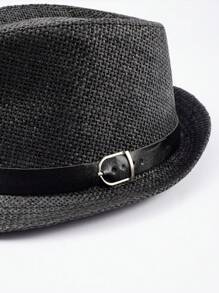 1pc Bohemian Style Casual Straw Woven Hat, Breathable Sun Protective Beach Hat, Versatile For Men & Women, All Seasons