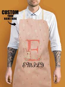 1 pieza Delantal de lino personalizado con texto personalizado, personalizado para hombres y mujeres, delantal de cocina para chef, delantal de cocina personalizado para familia, amigos, mascotas, aniversario, fiestas, Día del Padre, San Valentín, Día de la Madre, cumpleaños, boda