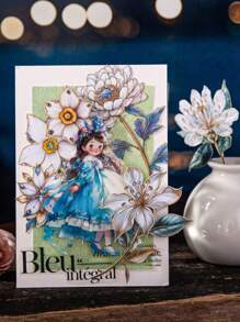 15 cái/gói Thẻ cứng dày họa tiết hoa thân dài 3D cổ điển, Bộ sưu tập bóng hoa cho nhật ký, Trang trí sổ kế hoạch, Nhãn dán thủ công hình dạng, Đồ dùng học tập, Quay lại trường học - Nhiều màu - Xem 10