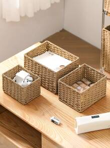 Handmade Camel Desktop Storage Box (Multiple Sizes Available) - Office Desk Organizer, Living Room Shelf Storage Box, Entryway Catchall Tray, Bedroom Vanity Organizer, Kitchen Counter Storage Rack | Minimalist Japanese High-End Storage & Organization Box