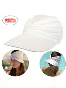 1 chiếc mũ thể thao mùa hè rộng vành chống tia UV dành cho nữ, mũ đi biển mùa hè có thể gấp gọn dành cho nữ. - Nhiều màu - Xem 8