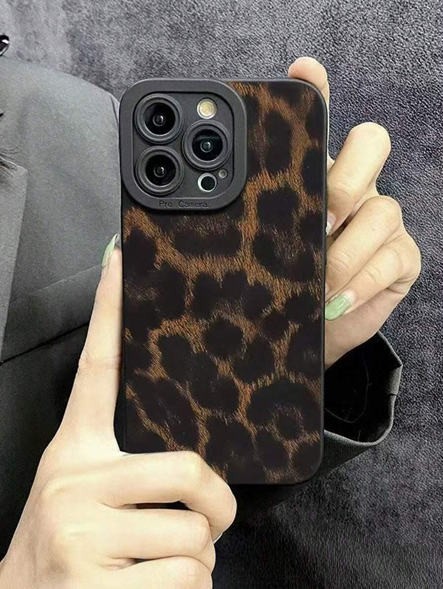 Cheetah, Leopard PrintLeopard Print Phone Case, Black TPU Silicone Soft Cover, Compatible With IPhone X/XS Max, IPhone 11/13/15, IPhone 16 Series