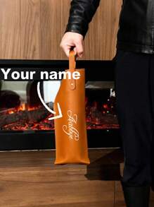 Personalized Wine Bottle Carrier Bag, PU Material, Customized With Name And Birthday, Handle, Suitable For Wine Lovers And Corporate Gifts - Multicolor - View 5